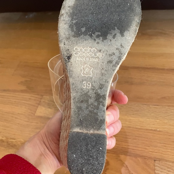 Andre Assous Clear Strap Wedge Shoes Espadrilles! Made in Spain - Picture 10 of 10